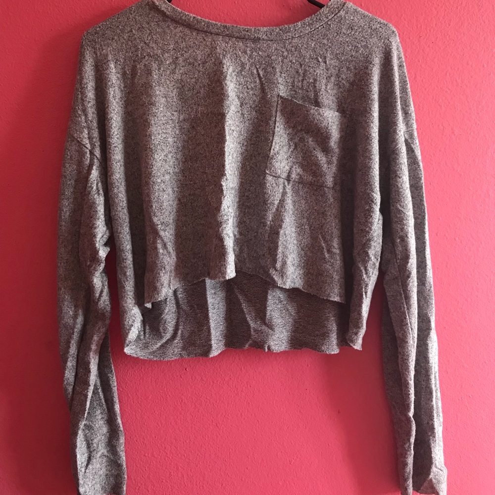 Heather gray crop sweater